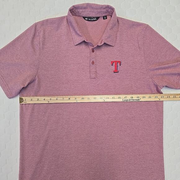Travis Mathew The Zinna Red Texas Rangers Polo Sz XXL In Heathered Cardinal MLB - Picture 6 of 10